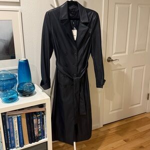 Bardot Faux Leather Jacket in Navy New with Tags